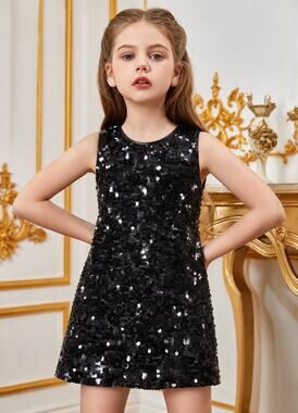 Chasing Fireflies Black Sequin Sleeveless Party Dress Girls Size 6